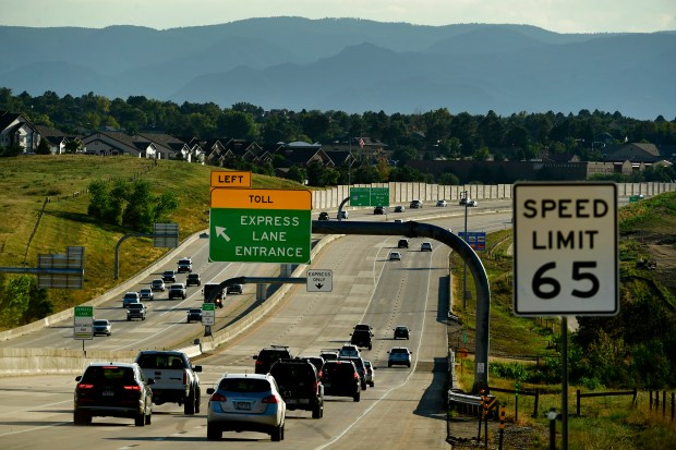 Cars on C-470 head west between Santa Fe Drive and Lucent Boulevard on Aug. 18, 2022, in Highlands Ranch, Colorado. (Photo by Helen H. Richardson/The Denver Post)