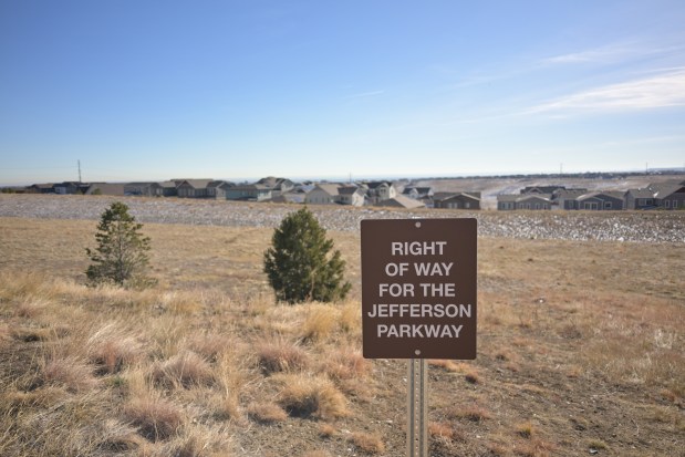 Homes were built near the planned path of the future Jefferson Parkway in Arvada on Dec. 2, 2024. (Photo by RJ Sangosti/The Denver Post)